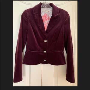 Cynthia Vincent burgundy blazer.